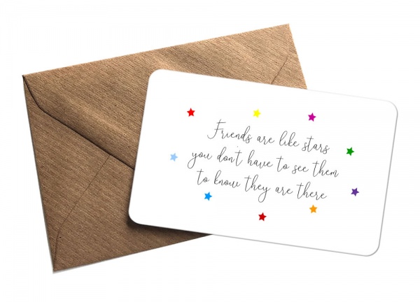 Friends Are Like Stars You Don't Have To See Them To Know They Are There Wallet Card Supportive Note Card